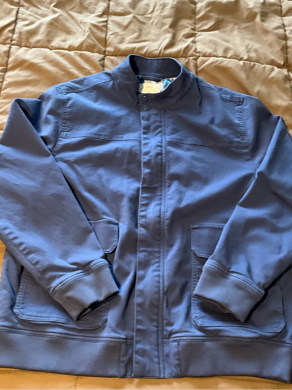 Free Assembly Men Jacket Sz. XXL Twill Harrington Blue EUC Waist Length Casual